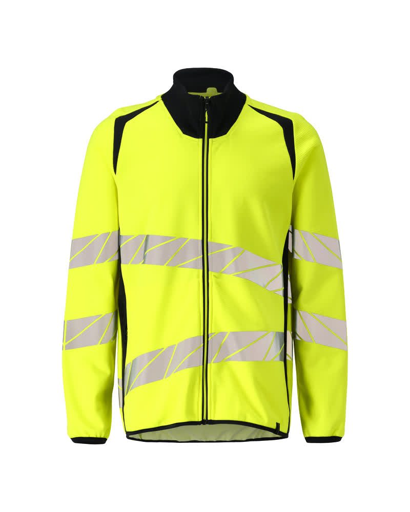 Sweatshirt met rits 19184 - 17010 - hi-vis geel/donkermarine