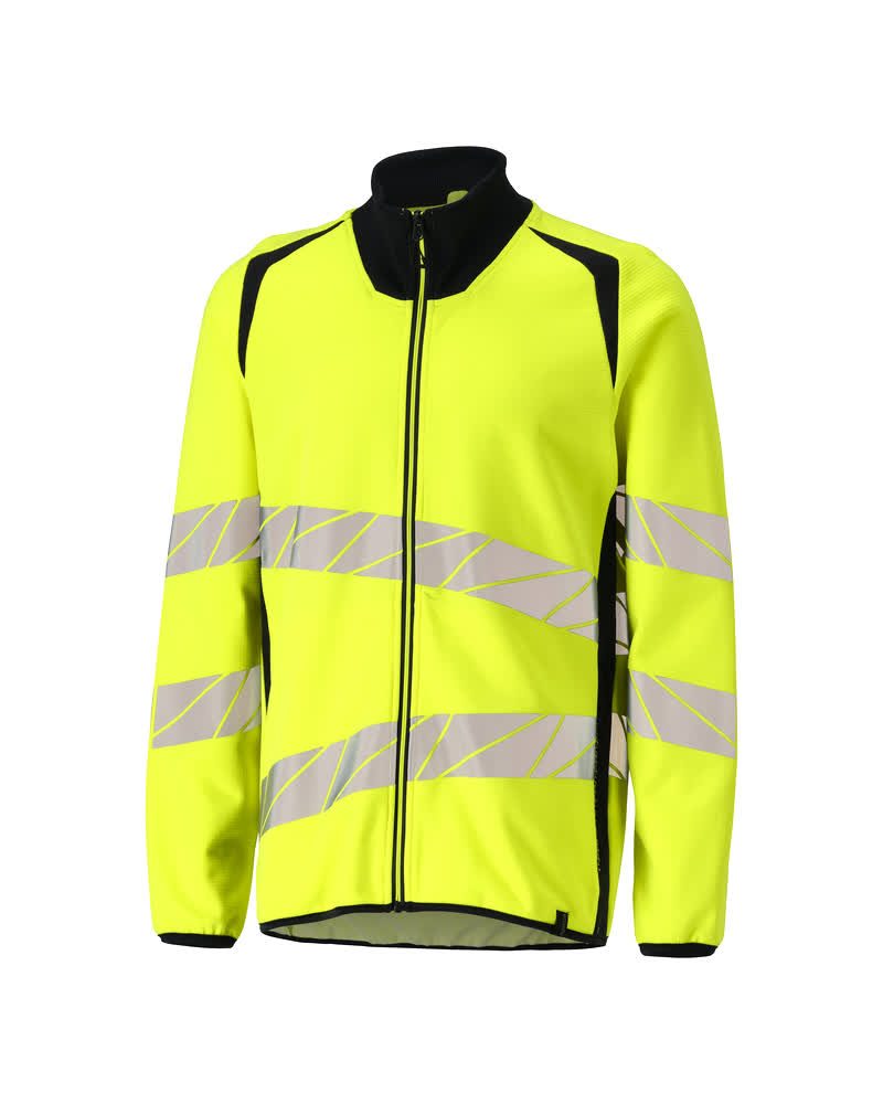 Sweatshirt met rits 19184 - 17010 - hi-vis geel/donkermarine