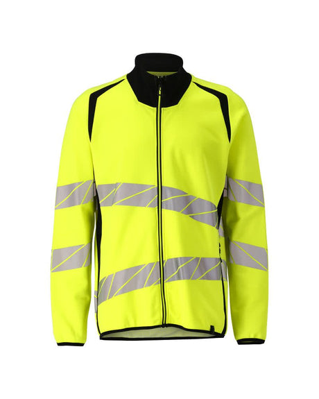 Sweatshirt met rits 19184 - 1709 - hi-vis geel/zwart