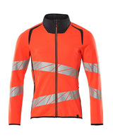 Sweatshirt met rits 19184 - 22210 - hi-vis rood/donkermarine
