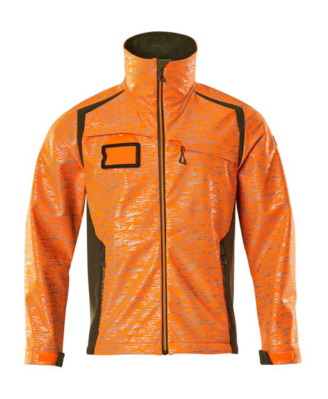 Softshell jas 19202 - 1433 - hi-vis oranje/mosgroen