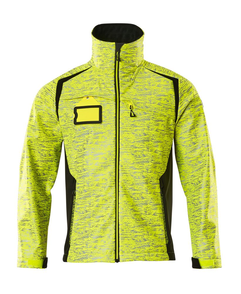 Softshell jas 19202 - 1709 - hi-vis geel/zwart