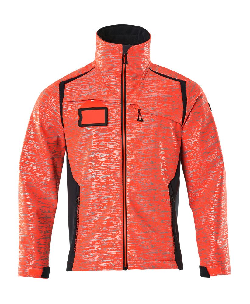 Softshell jas 19202 - 22210 - hi-vis rood/donkermarine