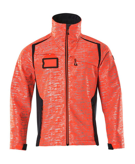 Softshell jas 19202 - 22210 - hi-vis rood/donkermarine