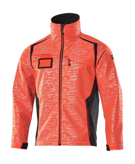 Softshell jas 19202 - 22210 - hi-vis rood/donkermarine