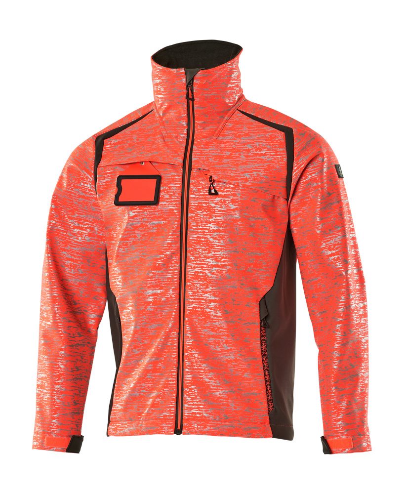 Softshell jas 19202 - 22218 - hi-vis rood/donkerantraciet