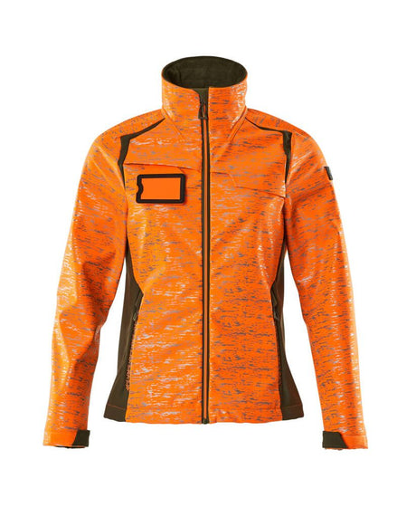 Softshell jas Dames 19212 - 1433 - hi-vis oranje/mosgroen