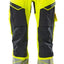 Broek met kniezakken 19279 - 17010 - hi-vis geel/donkermarine