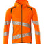 Capuchontrui met rits 19284 - 1433 - hi-vis oranje/mosgroen