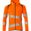 Capuchontrui met rits 19284 - 1444 - hi-vis oranje/donkerpetrol