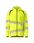 Capuchontrui met rits 19284 - 1709 - hi-vis geel/zwart