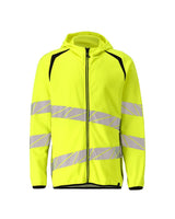 Capuchontrui met rits 19284 - 1709 - hi-vis geel/zwart