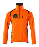 Fleecetrui met rits 19303 - 1418 - hi-vis oranje/donkerantraciet