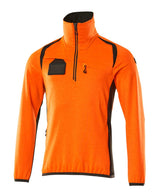 Fleecetrui met rits 19303 - 1418 - hi-vis oranje/donkerantraciet
