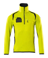 Fleecetrui met rits 19303 - 17010 - hi-vis geel/donkermarine