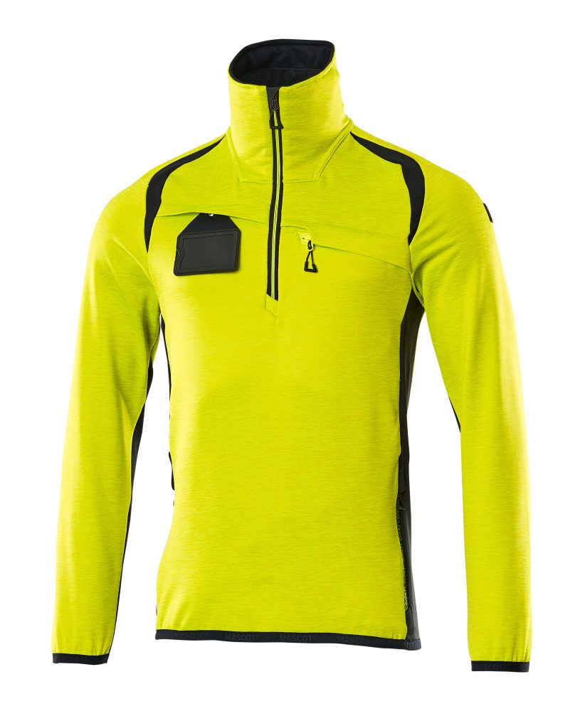 Fleecetrui met rits 19303 - 17010 - hi-vis geel/donkermarine