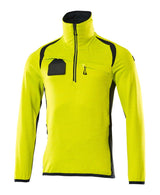 Fleecetrui met rits 19303 - 17010 - hi-vis geel/donkermarine