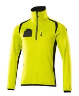 Fleecetrui met rits 19303 - 1709 - hi-vis geel/zwart