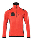 Fleecetrui met rits 19303 - 22210 - hi-vis rood/donkermarine