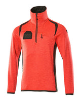 Fleecetrui met rits 19303 - 22218 - hi-vis rood/donkerantraciet