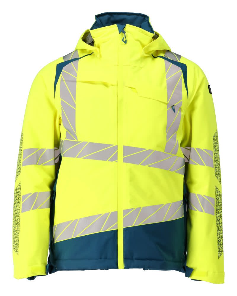 Winterjas Accelerate Safe 19335 - 1744 - hi-vis geel/donkerpetrol