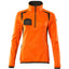Fleecetrui met korte rits Dames 19353 - Hi-vis Oranje / Donkerantraciet (1418)