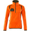 Fleecetrui met korte rits Dames 19353 - Hi-vis Oranje / Mosgroen (1433)