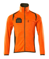 Fleecetrui met rits 19403 - 1433 - hi-vis oranje/mosgroen