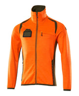 Fleecetrui met rits 19403 - 1433 - hi-vis oranje/mosgroen
