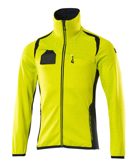 Fleecetrui met rits 19403 - 17010 - hi-vis geel/donkermarine