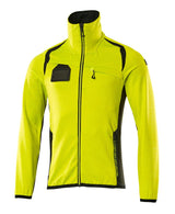 Fleecetrui met rits 19403 - 1709 - hi-vis geel/zwart