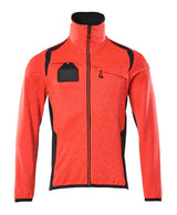 Fleecetrui met rits 19403 - 22210 - hi-vis rood/donkermarine