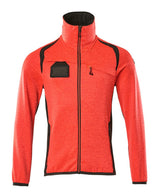 Fleecetrui met rits 19403 - 22218 - hi-vis rood/donkerantraciet