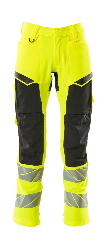 Broek met kniezakken 19479 - 1709 - hi-vis geel/zwart