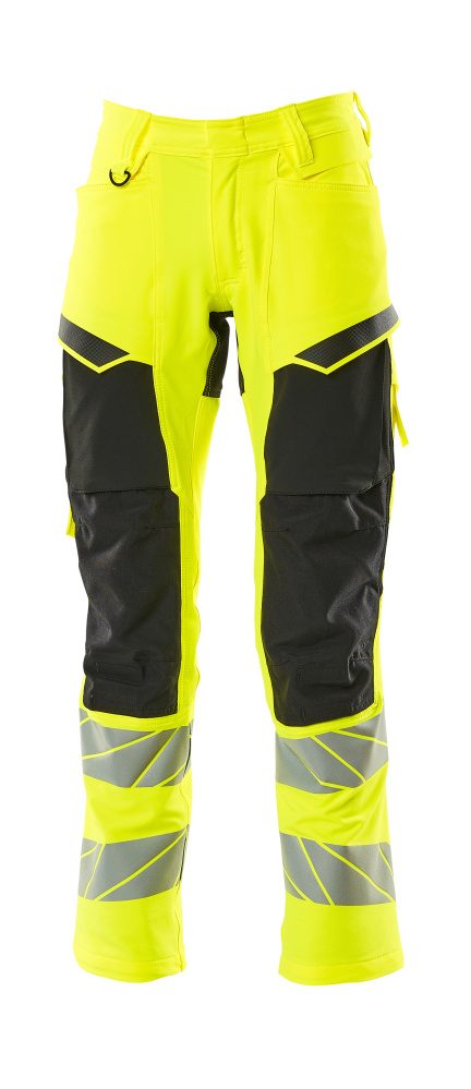 Broek met kniezakken 19479 - 1709 - hi-vis geel/zwart