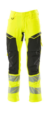 Broek met kniezakken 19479 - 1709 - hi-vis geel/zwart
