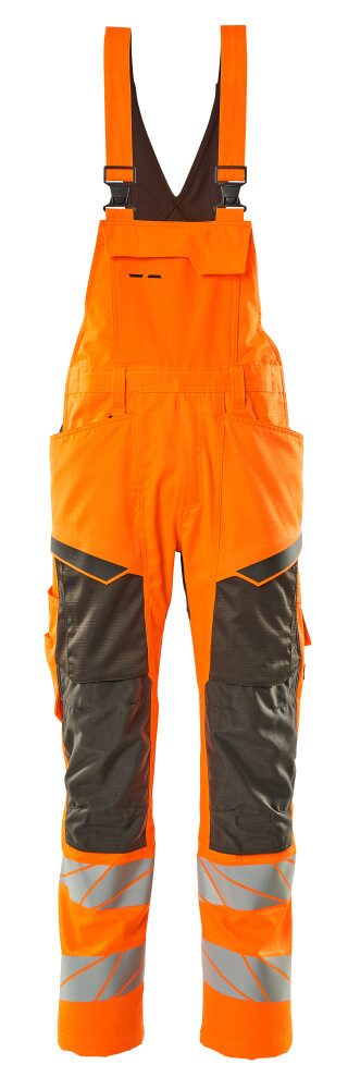 Amerikaanse overall met kniezakken 19569 - 1418 - hi-vis oranje/donkerantraciet