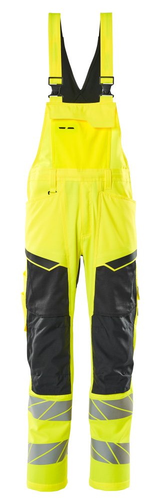 Amerikaanse overall met kniezakken 19569 - 1709 - hi-vis geel/zwart