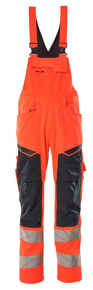 Amerikaanse overall met kniezakken 19569 - 22210 - hi-vis rood/donkermarine