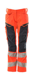 Broek met kniezakken Dames 19578 - 22210 - hi-vis rood/donkermarine
