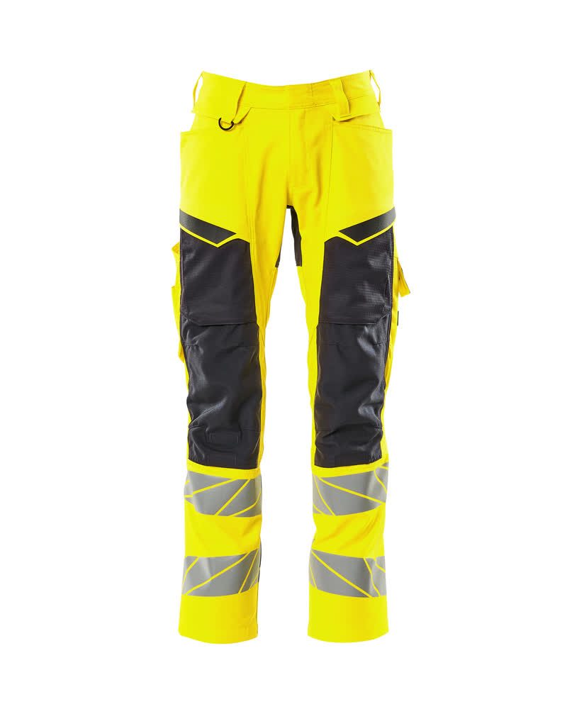 Broek met kniezakken 19579 - 1709 - hi-vis geel/zwart