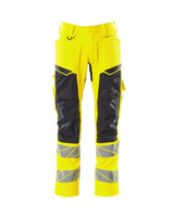 Broek met kniezakken 19579 - 1709 - hi-vis geel/zwart