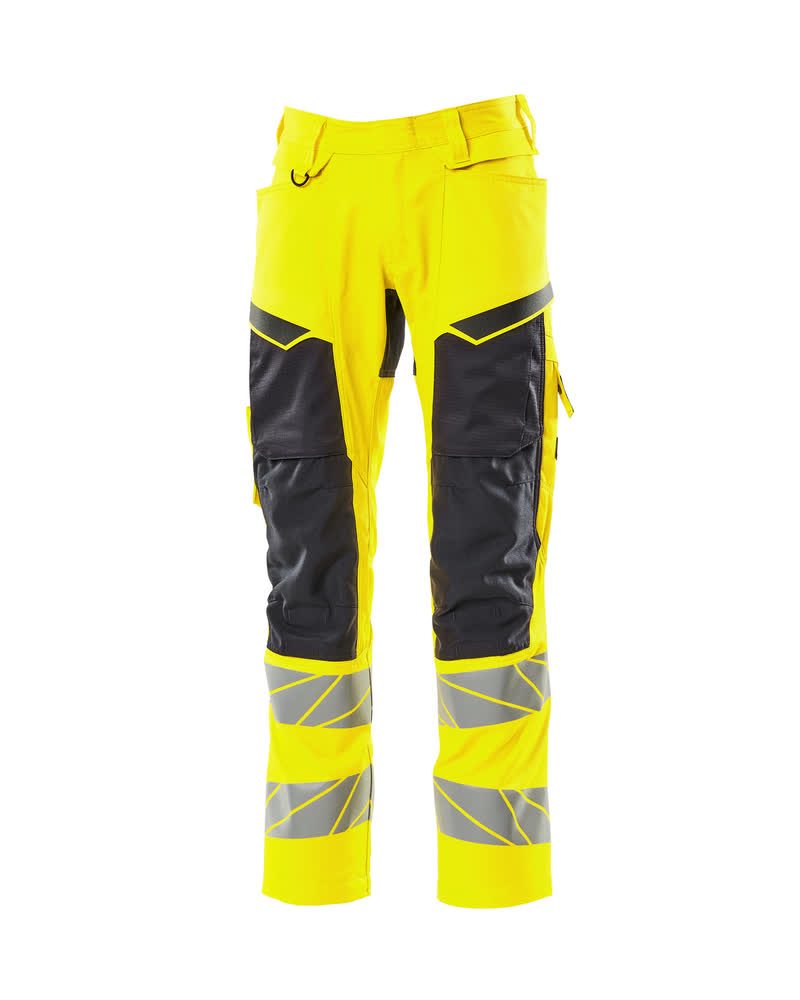 Broek met kniezakken 19579 - 1709 - hi-vis geel/zwart