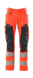 Broek met kniezakken 19579 - 22210 - hi-vis rood/donkermarine