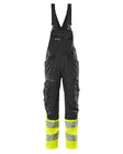 Amerikaanse overall met kniezakken 19669 - 0917 - zwart/hi-vis geel