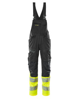 Amerikaanse overall met kniezakken 19669 - 0917 - zwart/hi-vis geel