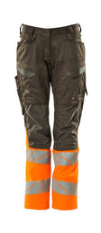 Broek met kniezakken Dames 19678 - 1814 - donkerantraciet/hi-vis oranje