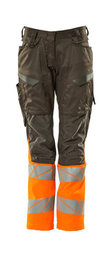 Broek met kniezakken Dames 19678 - 1814 - donkerantraciet/hi-vis oranje