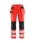 Werkbroek High-Visibility Dames 7163 - High Vis Rood/Zwart