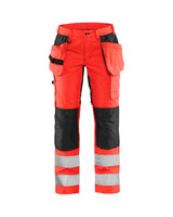 Werkbroek High-Visibility Dames 7163 - High Vis Rood/Zwart